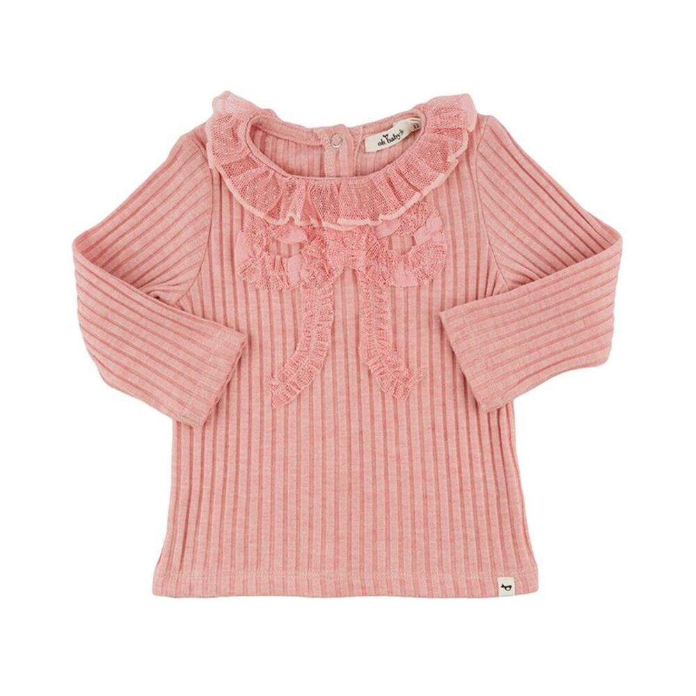 Oh Baby! Girls  Ruffle Bow Mesh Emily Tee